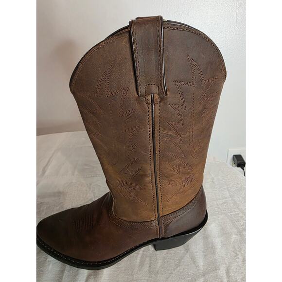 Durango Women's Western Cowgirl Rodeo Brown Leather Boots Size 7.5 M Line Dance - Picture 2 of 5